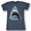 Jaws Shark Face Navy Junior Women's T-Shirt