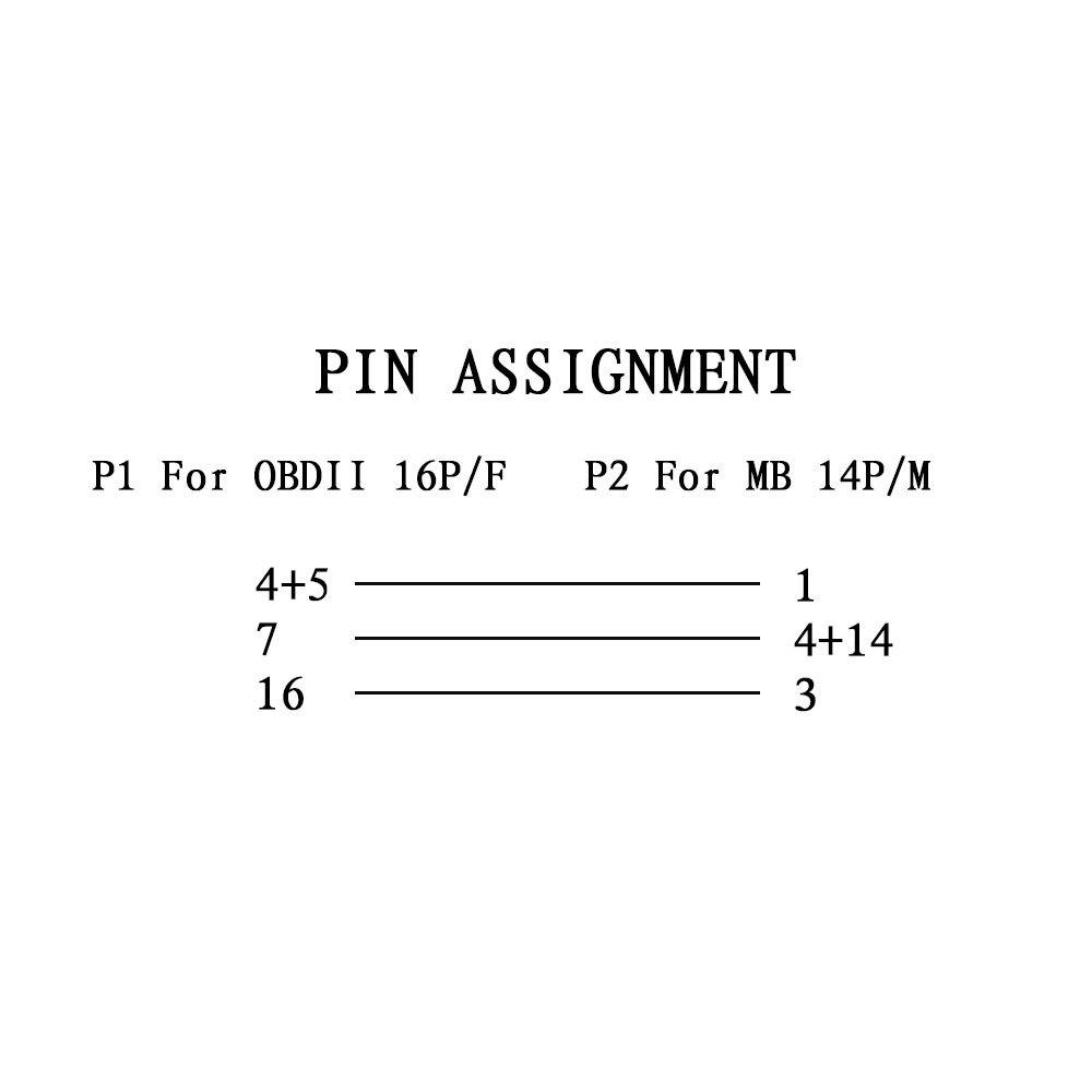 14-контактный к 16-контактному адаптеру OBD2 Диагностический кабель-разъем для Mercedes Benz Sprinter