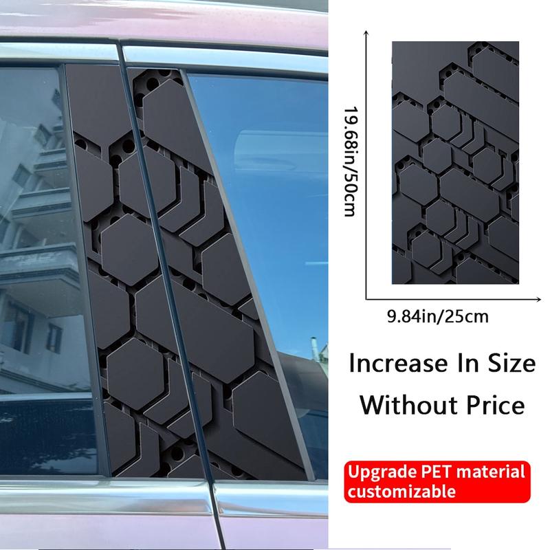 2PCS Hexagonal technology sense Car Center Pillar Sticker B-Pillar Door B Pillar Decals Center Column Protective Film Decals