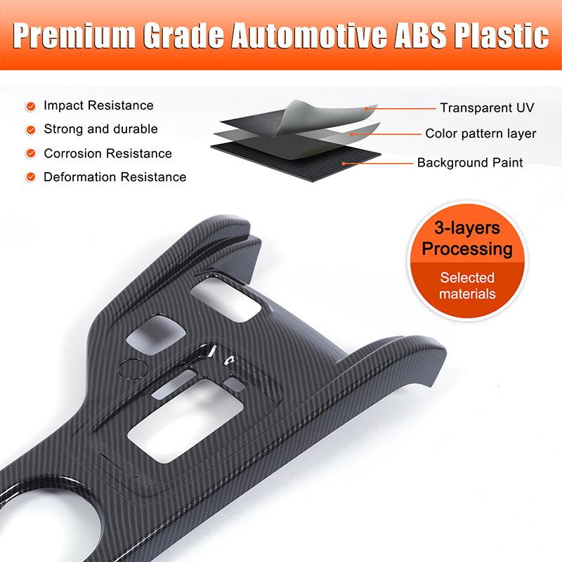 For Ford RANGER T6 T7 T8 2015-2021 ABS Carbon Fiber Color Car Interior Gear Shift Panel Door Handles Outer Frame Cover Trim