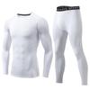 THREEGUN Compression Long Warm and and More Men's Undershirt, Sleeve, Quick-Drying, Sportswear, Skiing, (Sizes 323+3333, White, L)