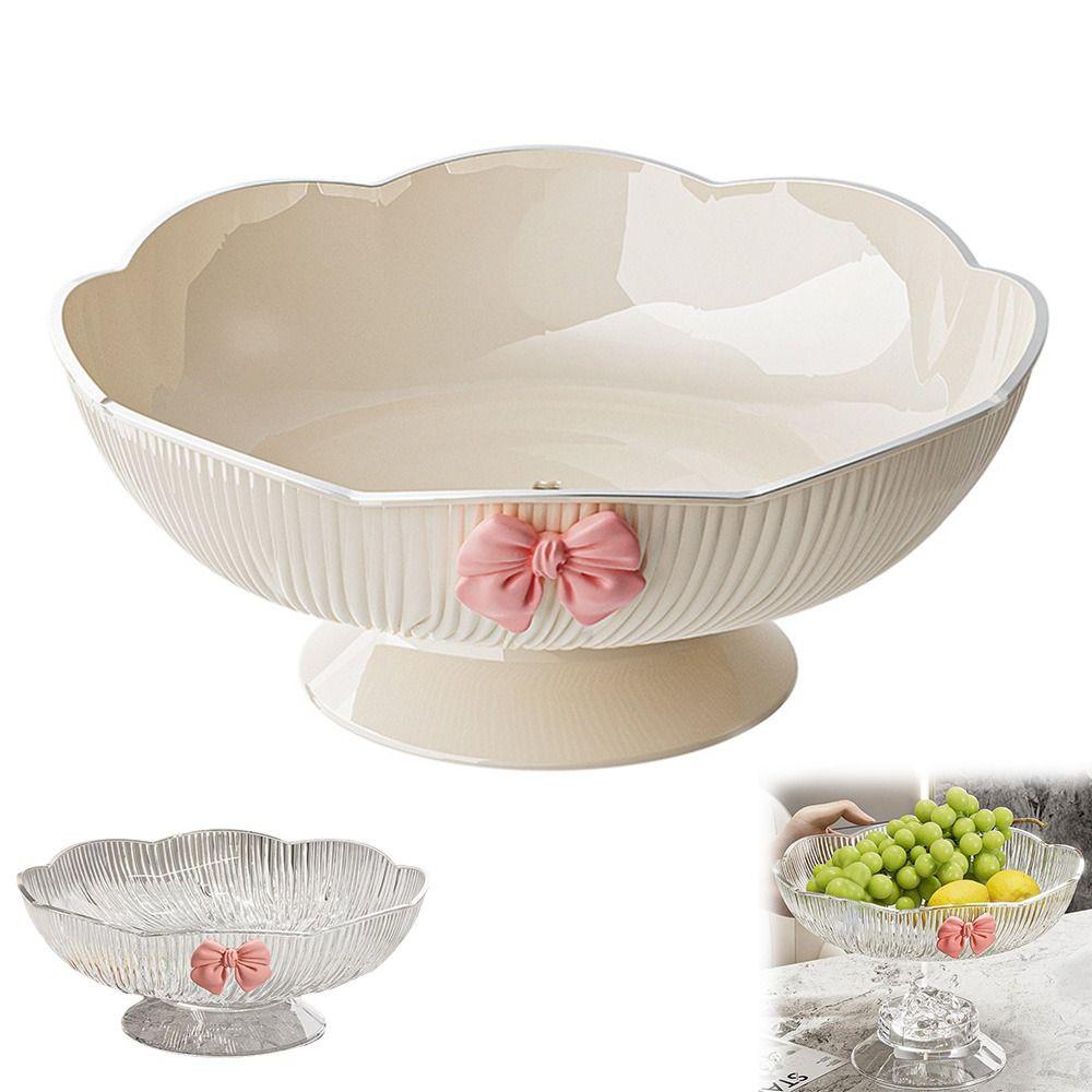 Draining Hole Footed Candy Platter Multifunctional Light Luxury Candy Fruit Plate Plastic Snack Placement Platter Table Ornament