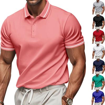Мужская рубашка поло с коротким рукавом, повседневная летняя рубашка Slim FIt, быстросохнущая, классическая рубашка поло на пуговицах, классические рубашки для гольфа