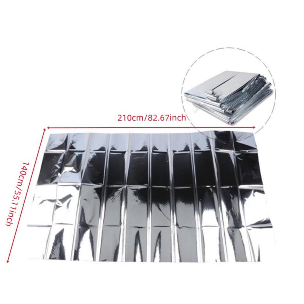 Аварийное термопончо-одеяло Легкое складное Водостойкое Ветрозащитное Солнцезащитное Многоразовое Первая помощь Коврик для кемпинга Покрытие