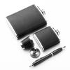 Stainless Steel Leather Texture Hip Flask with Funnel and Cups Whiskey Flasks Flagon  Outdoor