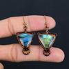 Labradorite Copper Electroformed Earrings, Handmade Gemstone Earrings Jewelry, Gifts For Wife Brand New Earrings