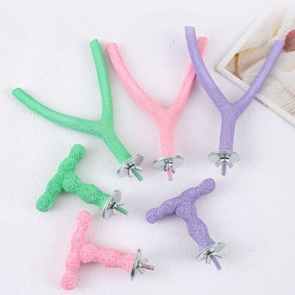 Resin Bird Grinding Claw Stick Y/T Shaped Bird Chew Rod Bird Standing Perches Stick  Budgie