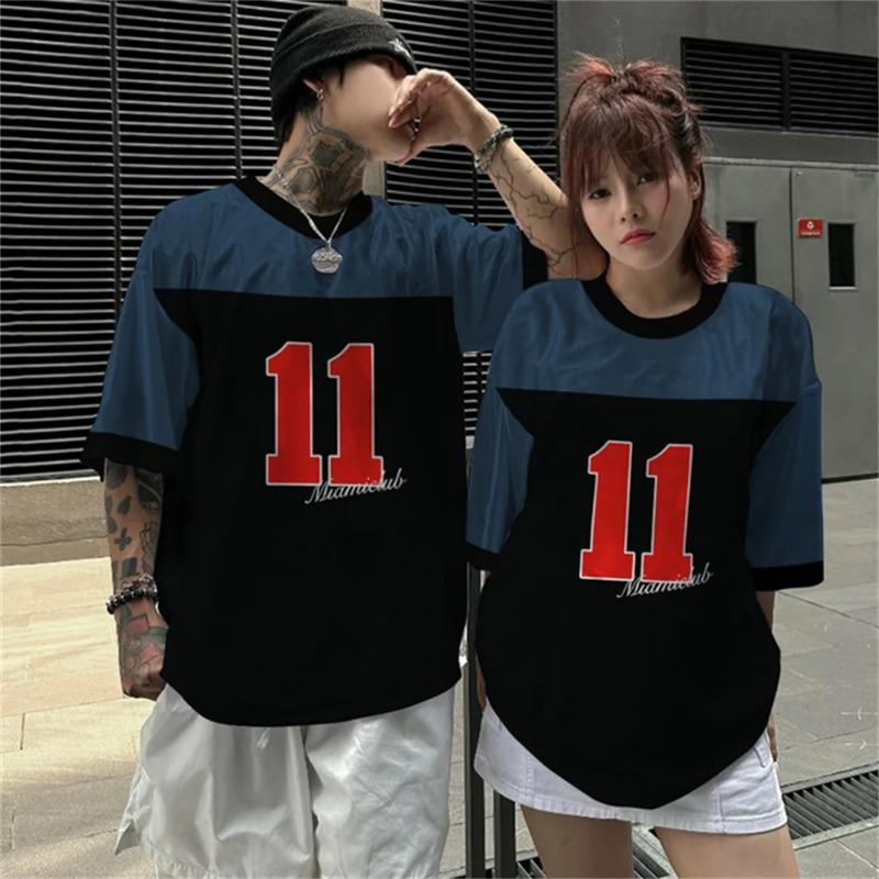 Men Fashion Digital Print No.18 Short Sleeve Basketball Jersey Mens Oversized