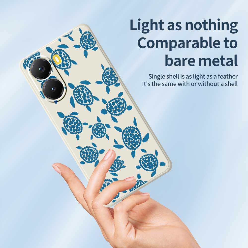 For Xiaomi Redmi Turbo 4 5G/Poco X7 Pro 5G Case Blue Turtle Pattern Printing Straight Edge TPU Phone Back Cover