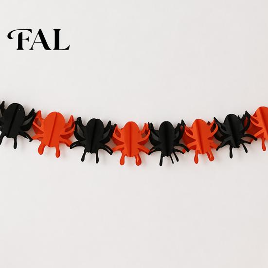 Room Decor for Halloween 10FT Garland, Spooky Skull Pumpkin Spider Hanging Paper Bunting Easy Assembly Holiday Banners Banner, Party Backdrop