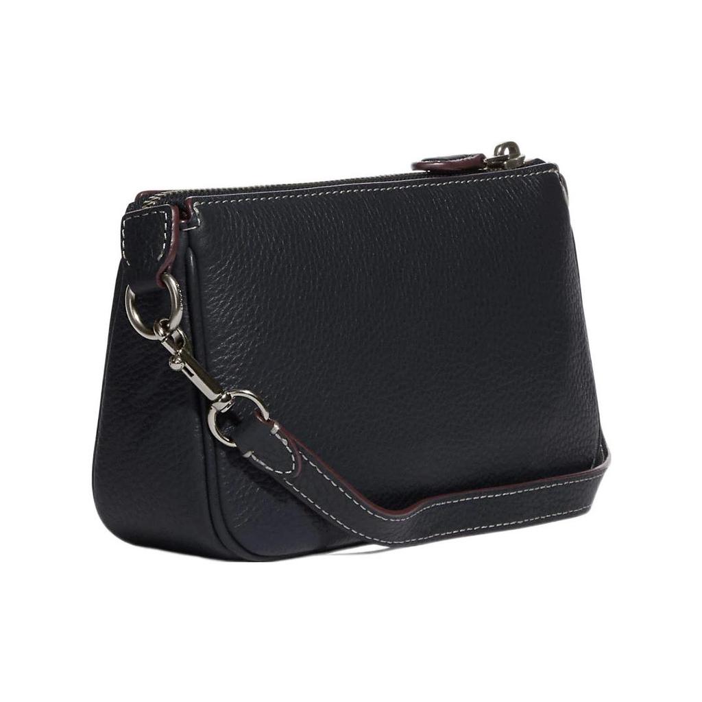 New COACH Peanuts Snoopy Collaboration Nolita Pebbled Leather Wrist Bags Clutches Small Size Women's Navy CE859-QBNI9