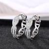 Exquisite Women Hoop Earrings 925 Sterling Silver Crystal CZ Fashion Versatile Female Circle Earrings Fancy Gifts Hot Jewelry