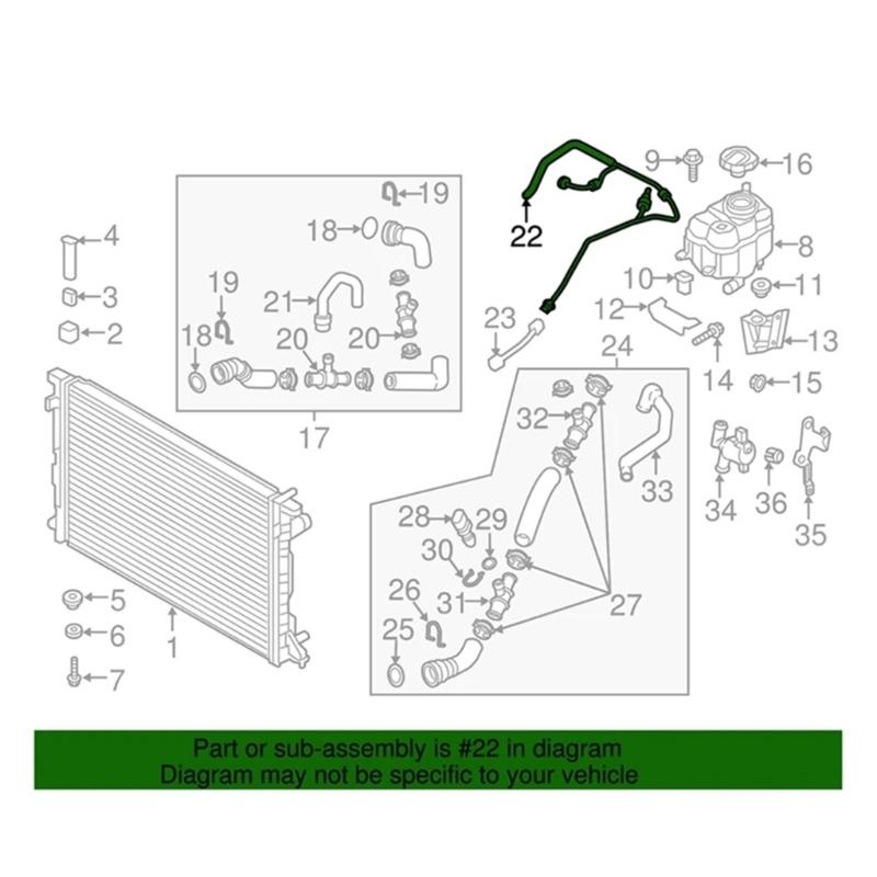 Replacement Coolant Hose Line Return Pipe 4M0121081BK 4M0121081AG for 2015-2019 Exhaust Pipe Auto Accessories