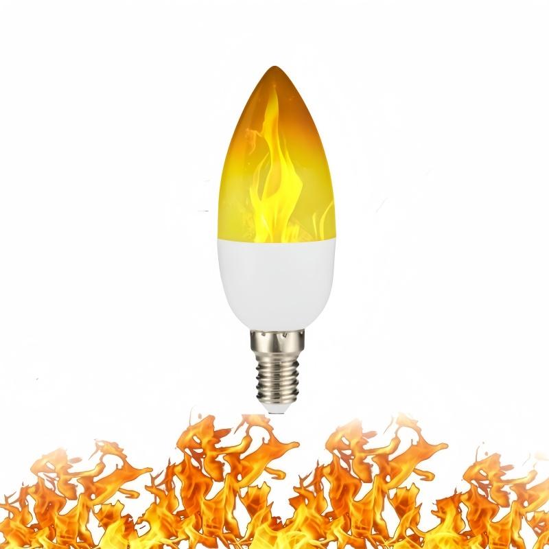 New Dynamic Flame Effect Fire Light Bulb E27 E14 Corn Bulb Creative Flickering Emulation Led Lamp Light
