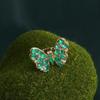 Gorgeous Butterfly Design Natural Green Agate Ring 925 Sterling Silver Luxury Ladies Jewelry Anniversary & Banquet Gift