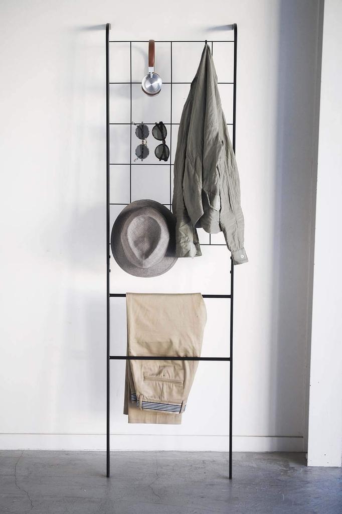 Yamazaki Jitsugyo Сетчатая лестница-вешалка Черный Ш45 x Г24 x В160см Стойка-лестница Tower Вешалка-стойка 4730 (Ямадзаки) Приблизительно в полный рост