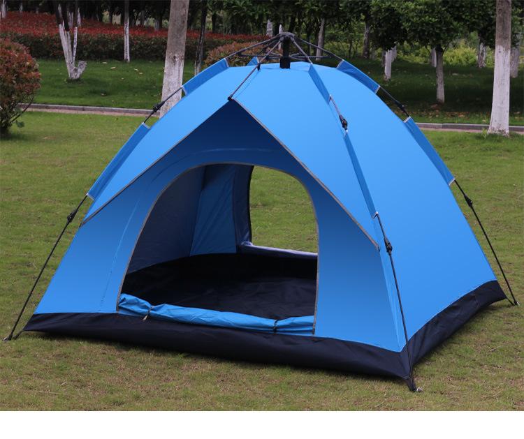 3-4 People Automatic Fast Open Fake Double Tent Camping Sun Protection Tent