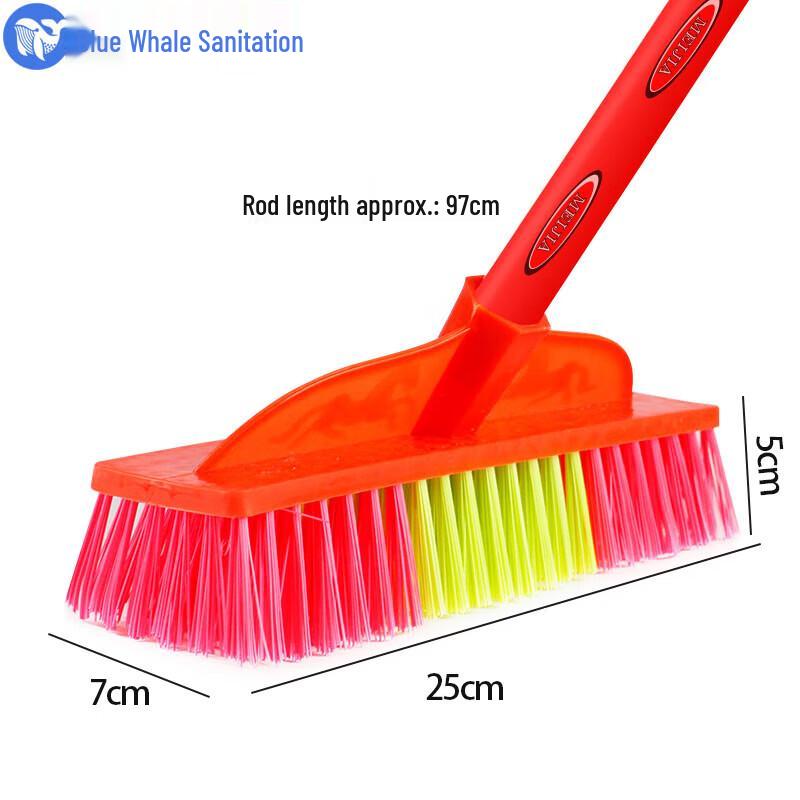 Blue Whale Sanitation Plastic Brooms with Wooden Handle (5-Pack)