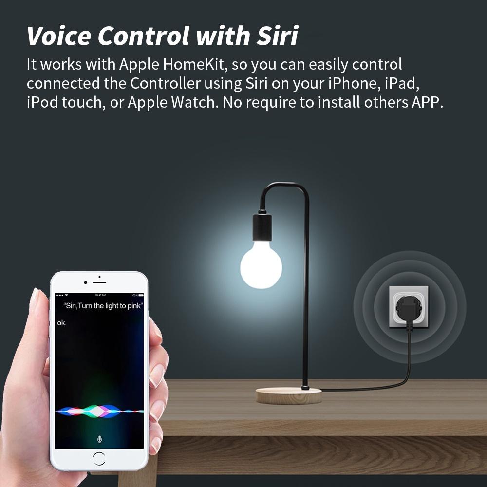 Sixwgh Homekit Розетка 16a Us Plug Адаптер Приложение для автоматизации умного дома Дистанционное управление Поддержка Siri Voice Google Home Alexa