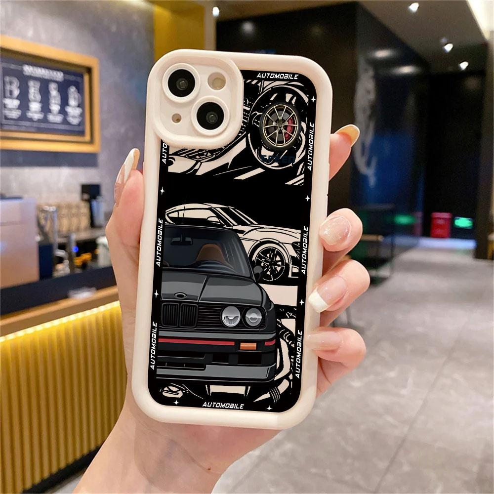 Крутой чехол для телефона автомобиля для iPhone 17 Air 16 e 15 14 13 12 11 Pro Max Plus Mini SE 2020 2022 Мягкая задняя крышка
