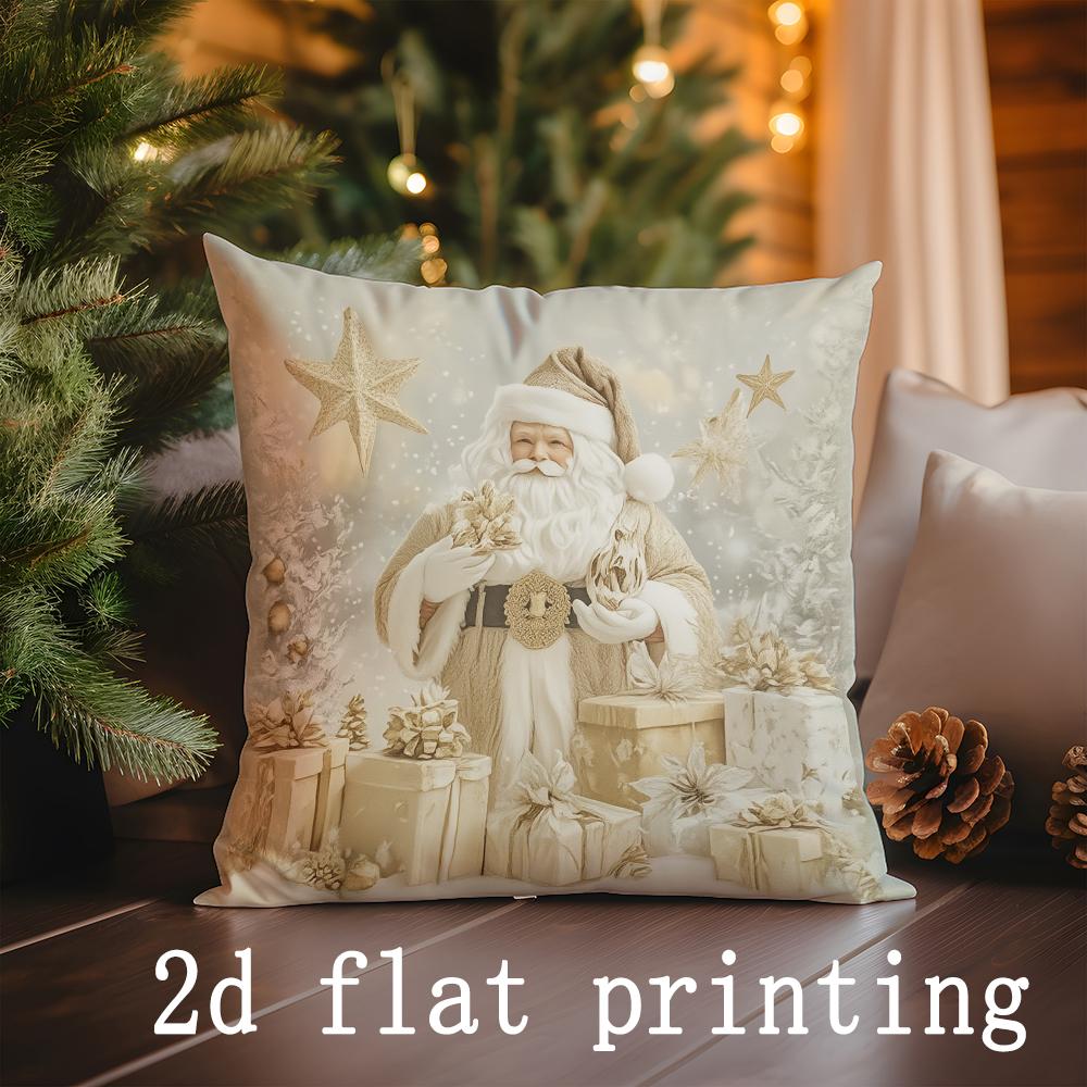 Home Decor Christmasthemed Cushion Covers with Festive Designs Pattern Cushion Cover Suitable for Sofa Bedroom Car Pillow Cover