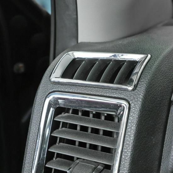 2Pc Chrome Center Console Air Vent Outlet Cover Trims for Dodge Ram 1500 2010-17