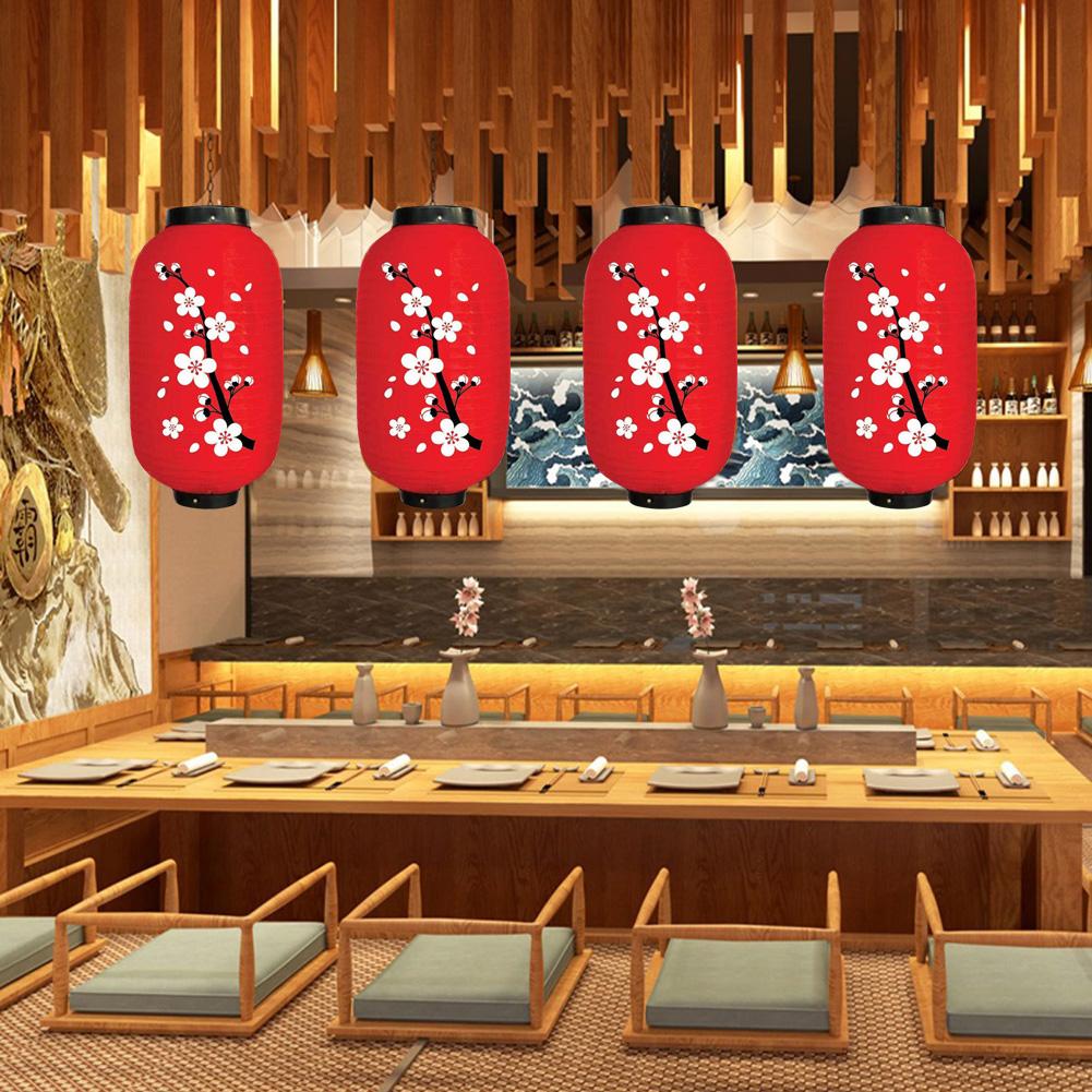 25cm Plum Hanging Lampion Blossom Pattern Lantern Chinese Long Cloth Lantern for Festival Party Home Decor