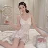 Sexy pajamas women's summer 1011 new ice silk pure desire wind suspender shorts set loungewear girl wind sweet sister