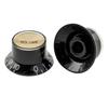 Musiclily Pro Reflector Metric Set for Electric Top of Knobs, 2mm, Volume/Two-Tone LP/SG Guitars, Black/Gold (Set 4)
