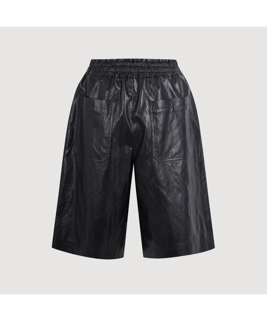 LUCKY CHOUETTE Fake Leather Back Banding Midi Pants (Black)_Lfpom25220Bkx