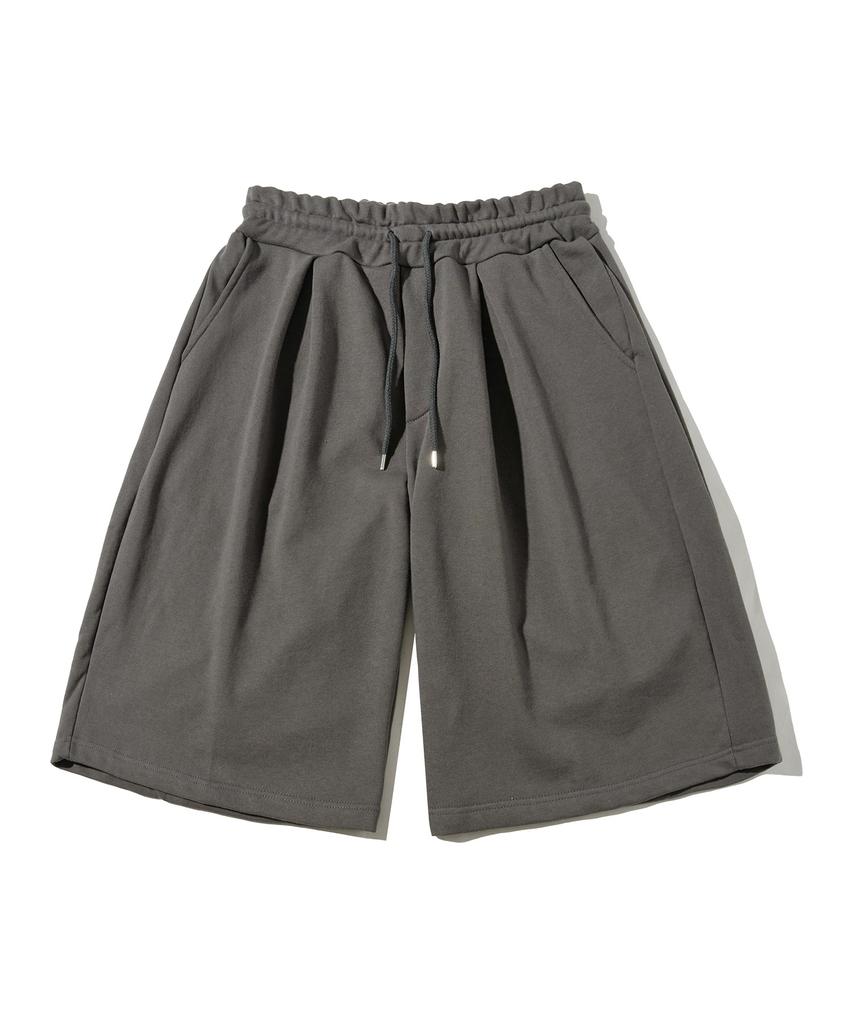 ELIMENO [Set] El Double-Pleat Heavy Bermuda Pants 2-Piece Set