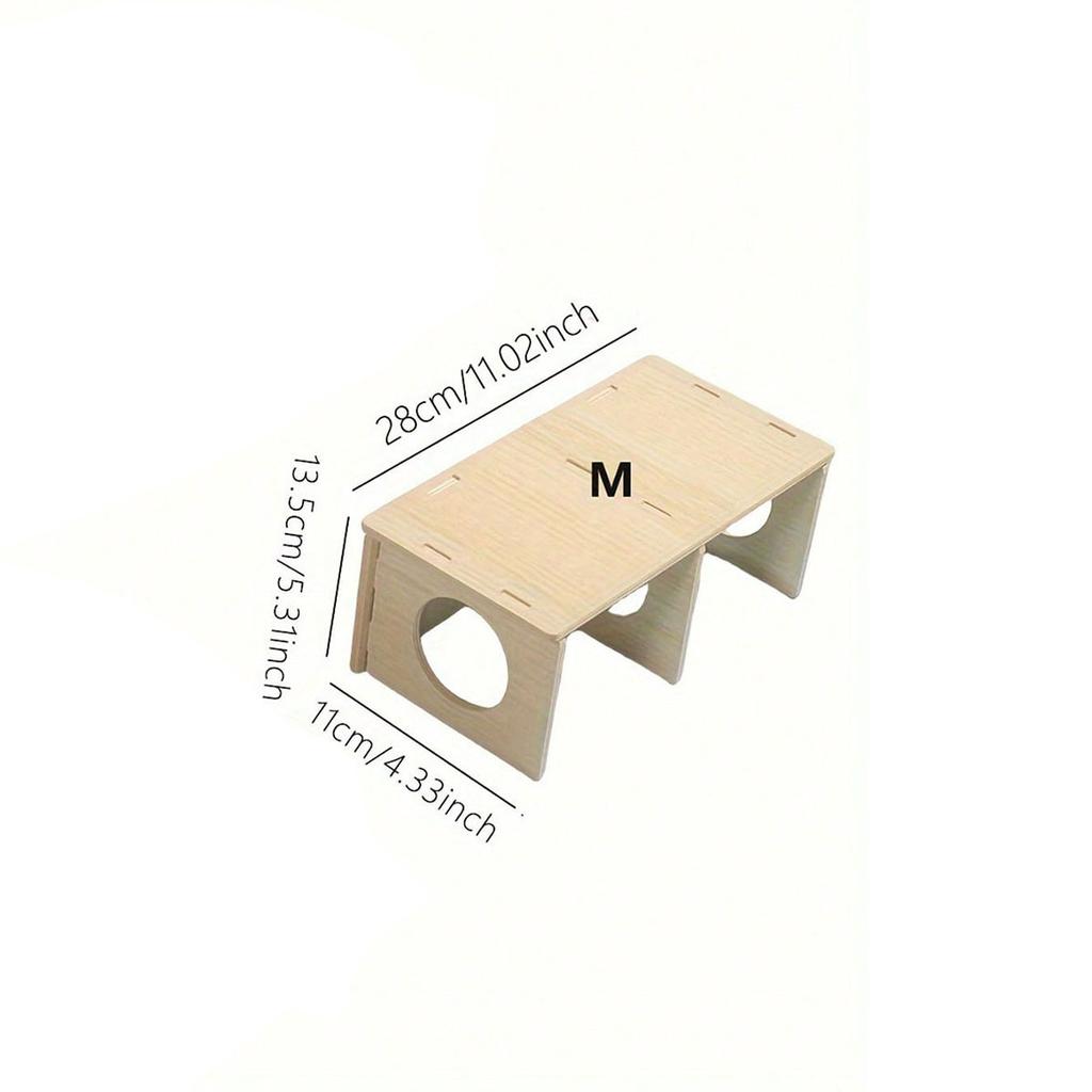 1pc Solid Wood Hideaway House, For Hamster Squirrel, Small Pet Aquascape Toys, Small Animal Cage Accessories