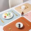 Rectangle Faux Leather Placemat Modern Waterproof Heat-Resistant Non-slip Heat Insulation Dishwasher Safe Dining Table Protection Decoration