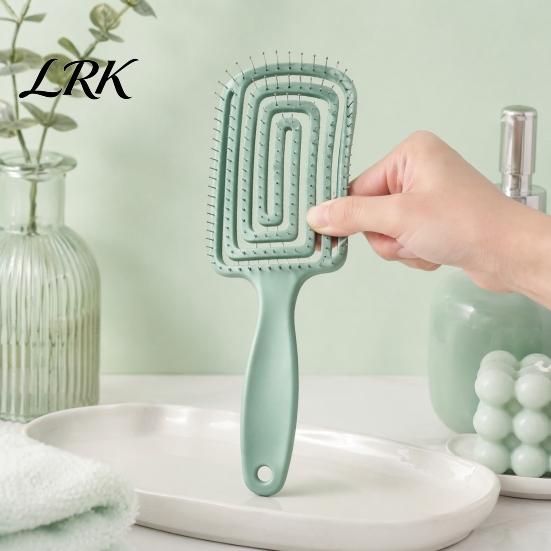 Lightweight Comb Curved Vented Detangling Brush for Women Men, Paddle Hair Styling Fluffy Faster Blow Drying, Detangler Wet Dry Curly Thick