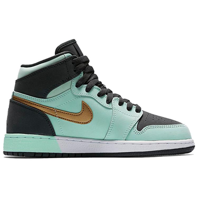Jordan 1 Retro High GS Mint Foam Anthracite Metallic Gold 332148-300