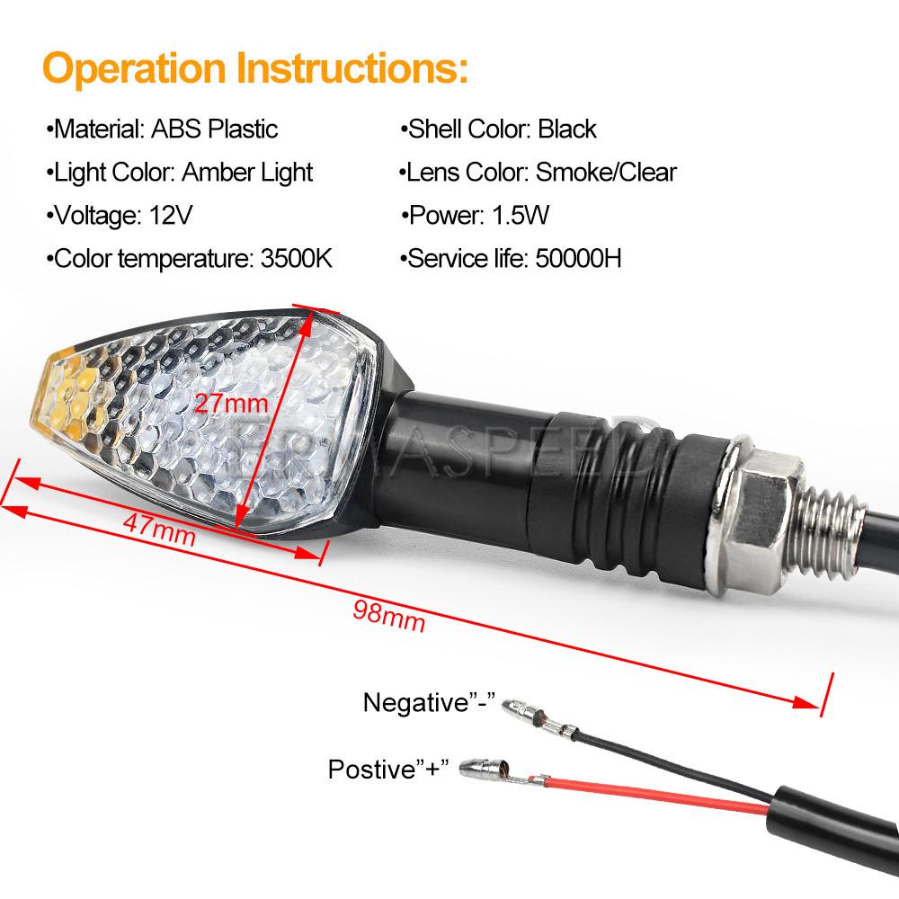 Пара универсальных мотоциклетных светодиодных указателей поворота, мигалок, передних и задних индикаторов для мотоцикла, скутера MT09 Z1000