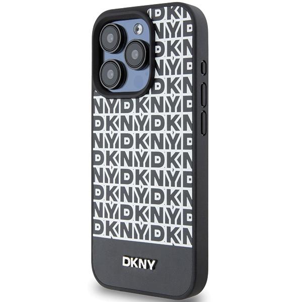 DKNY DKHMP15XPSOSPK iPhone 15 Pro Max6.7" black/black hardcase Leather Printed Pattern Metal Logo MagSafe