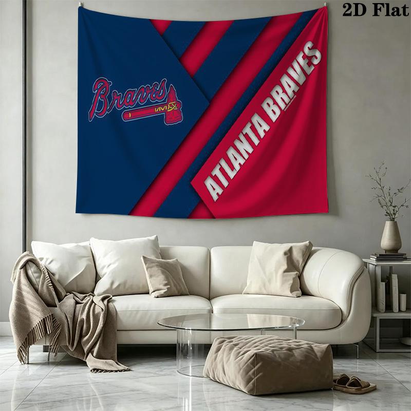 Atlanta Braves Wall Tapestry Aesthetic Wall Hanging Printed Fabric Blanket Decorative Tapestries for Bedroom Living Room Home Decor