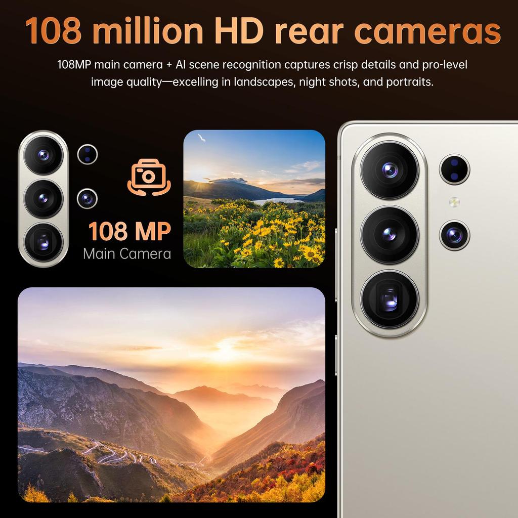 Смартфон S26 Ultra: HD, Большой экран, 6 ГБ + 128 ГБ, Android