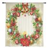 Christmas Wreath Sheer Curtains For Living Room Bedroom Balcony Transparent Window Blinds Kitchen Drapes