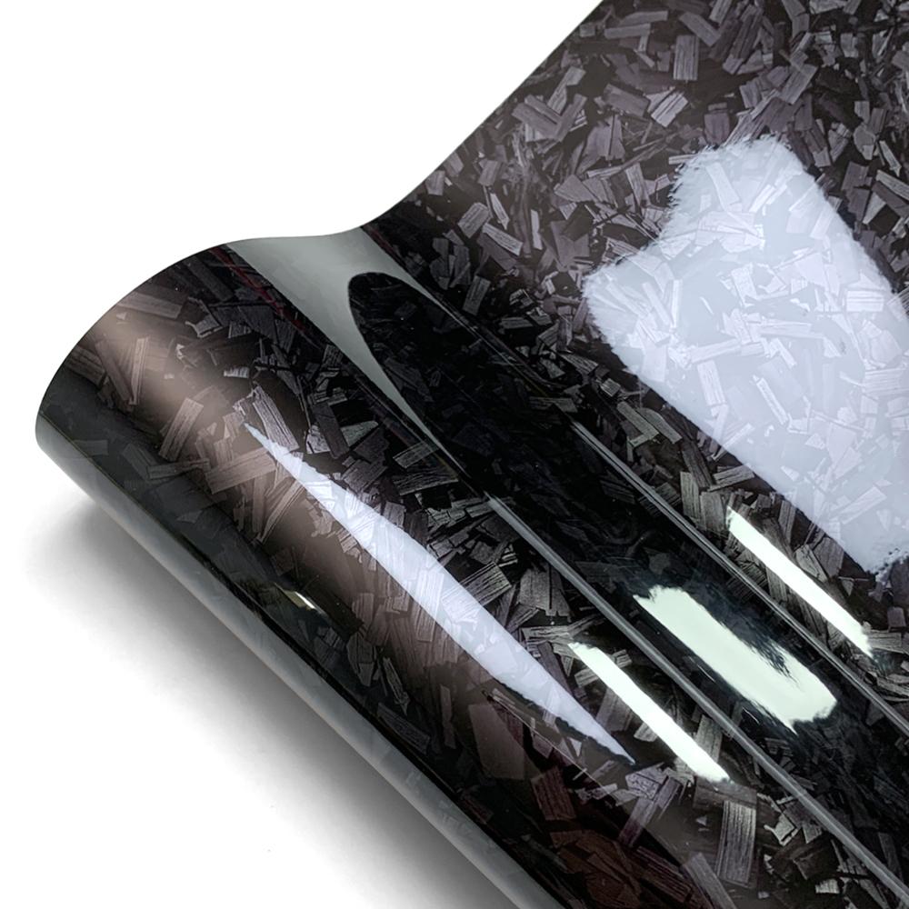 Carbon Fiber Forged Car Sticker DIY Film Vinyl Wrap Roll with Air-release Technology Glossy Protector Protection Car Accessories