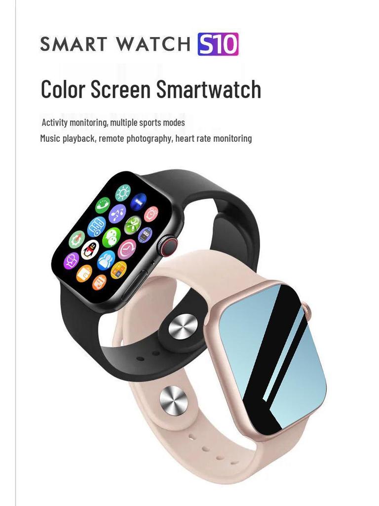 Умные часы S10: Звонок по Bluetooth, Напоминание об SMS, Шагомер, Будильник, Монитор сердечного ритма и артериального давления