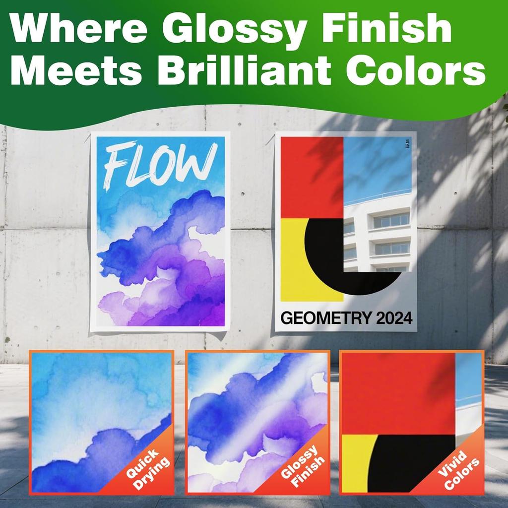 Uinkit 40 листов Ярко-белая односторонняя глянцевая фотобумага формата 8,5x11 (Letter) 180 г/м² 48 фунтов, быстросохнущая для струйной печати, устойчивая к смазыванию, профессиональная