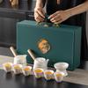 The Whole Set of Suet Jade White Porcelain Side Pot Set, a Full Set of Kung Fu Tea Set, Home Office Business Tea Set Gifts