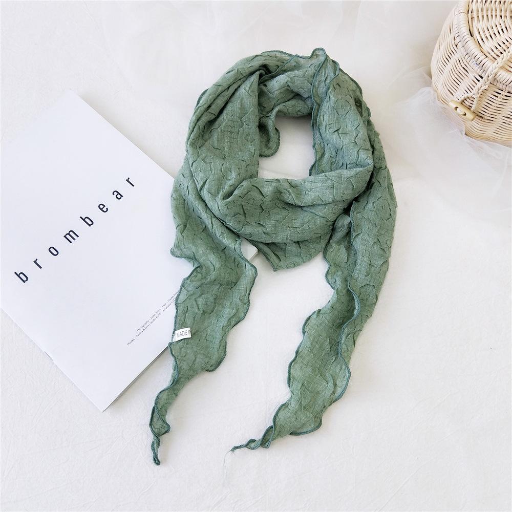Новый однотонный шарф для женщин на весну и осень, универсальный ремешок на запястье, повязка на голову, модное украшение, защита шеи для студентов, небольшой шарф