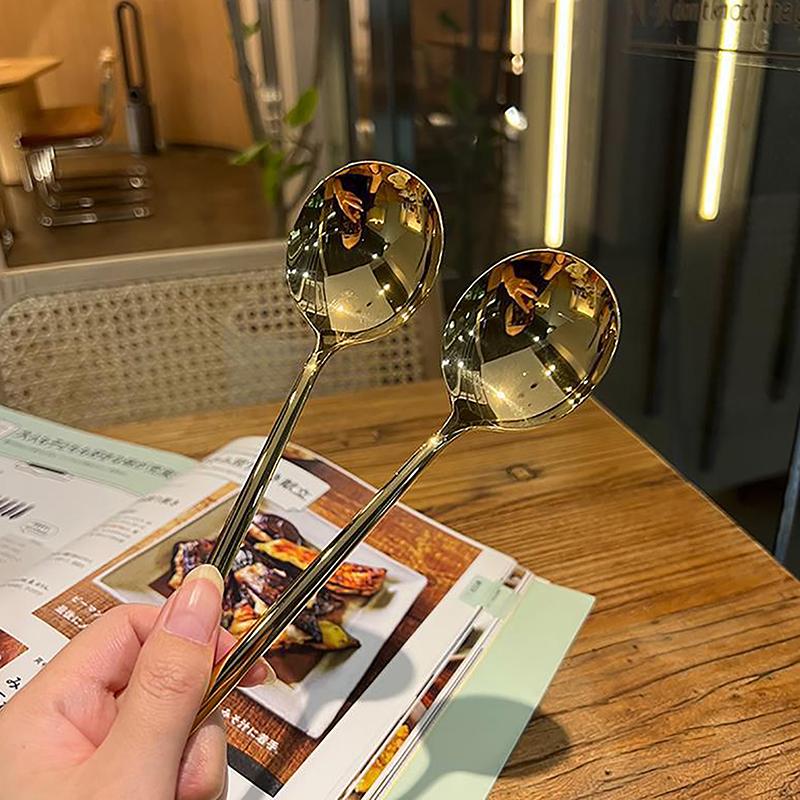 Большая квадратная кухонная ложка из нержавеющей стали с плоским дном, половник для рисового супа для десерта, мороженого, сервировочная лопатка, посуда