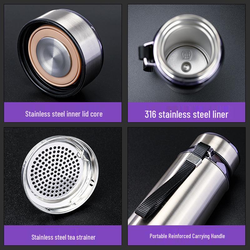 304 Stainless Steel Insulated Outdoor Tea Cup with Infuser - Large Capacity Portable Cup for Men, Women, and Students