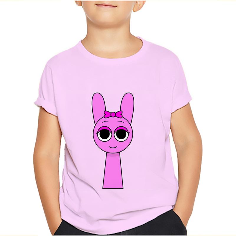 Sprunki Incredibox Детская футболка для девочек Игровые летние топы для малышей Футболки для малышей Детская одежда Футболки с героями мультфильмов Повседневная одежда с коротким рукавом