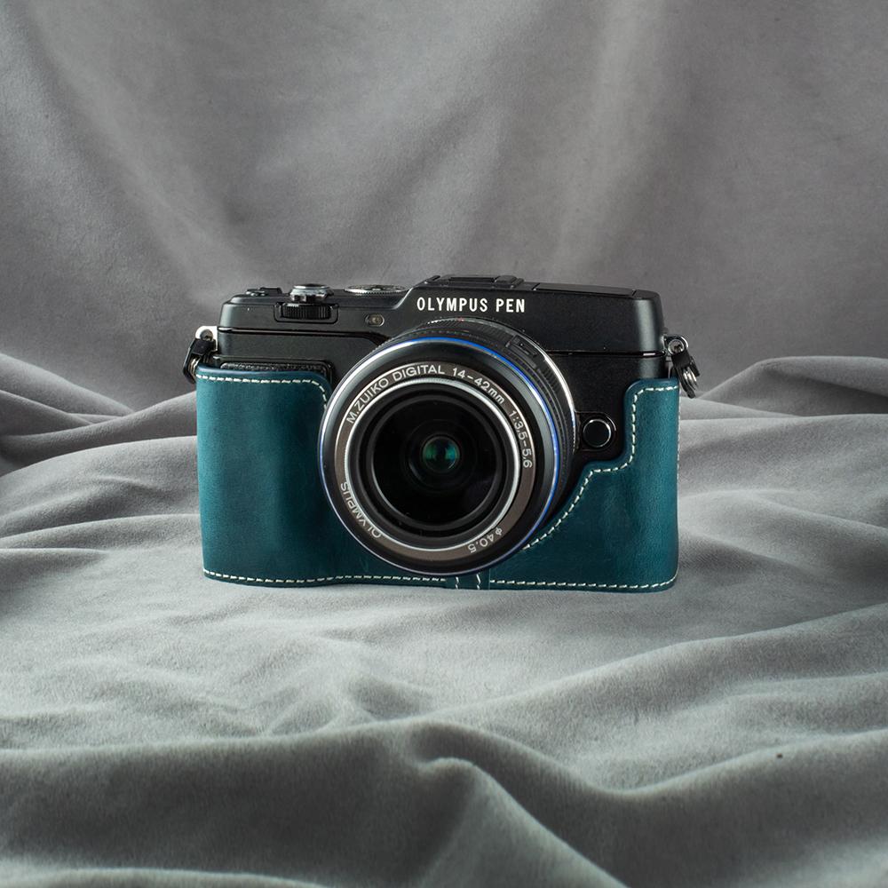 For OLYMPUS PEN E-P5 Leather Camera Case Protective Case For Camera Genuine Real Leather Cover Protective Case for Camera