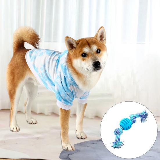 Игрушка для домашних животных Мяч с двойным узлом, устойчивый к укусам, хлопковая веревка, игрушка для жевания собак